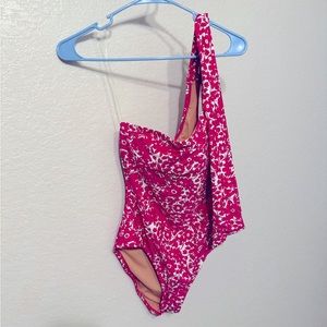 JCrew one-shoulder one-piece swimsuit in blushing meadow (NWT)